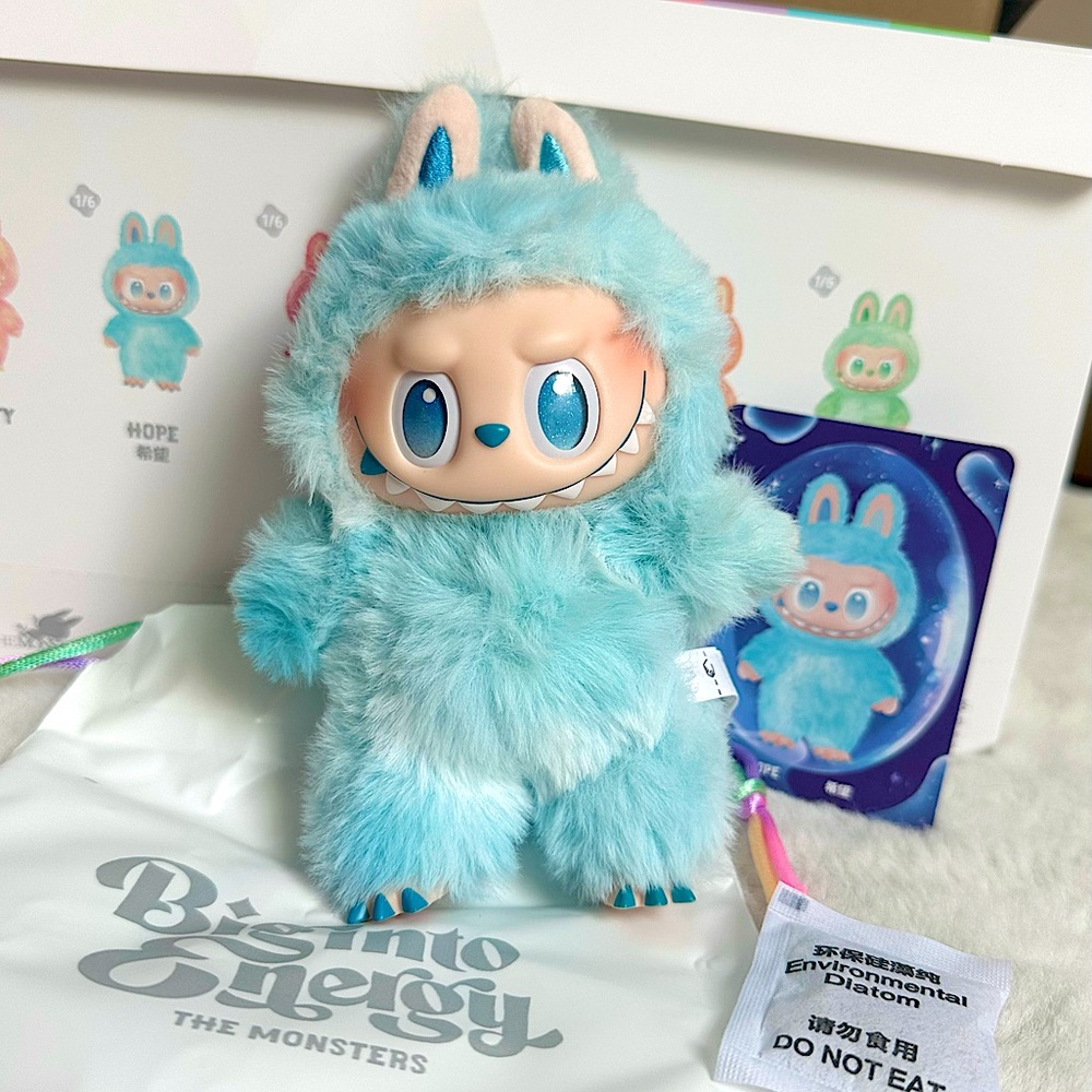 Authentic Pop Mart LABUBU Big into Energy - Hope (Blue) - Vinyl Plush Pendant